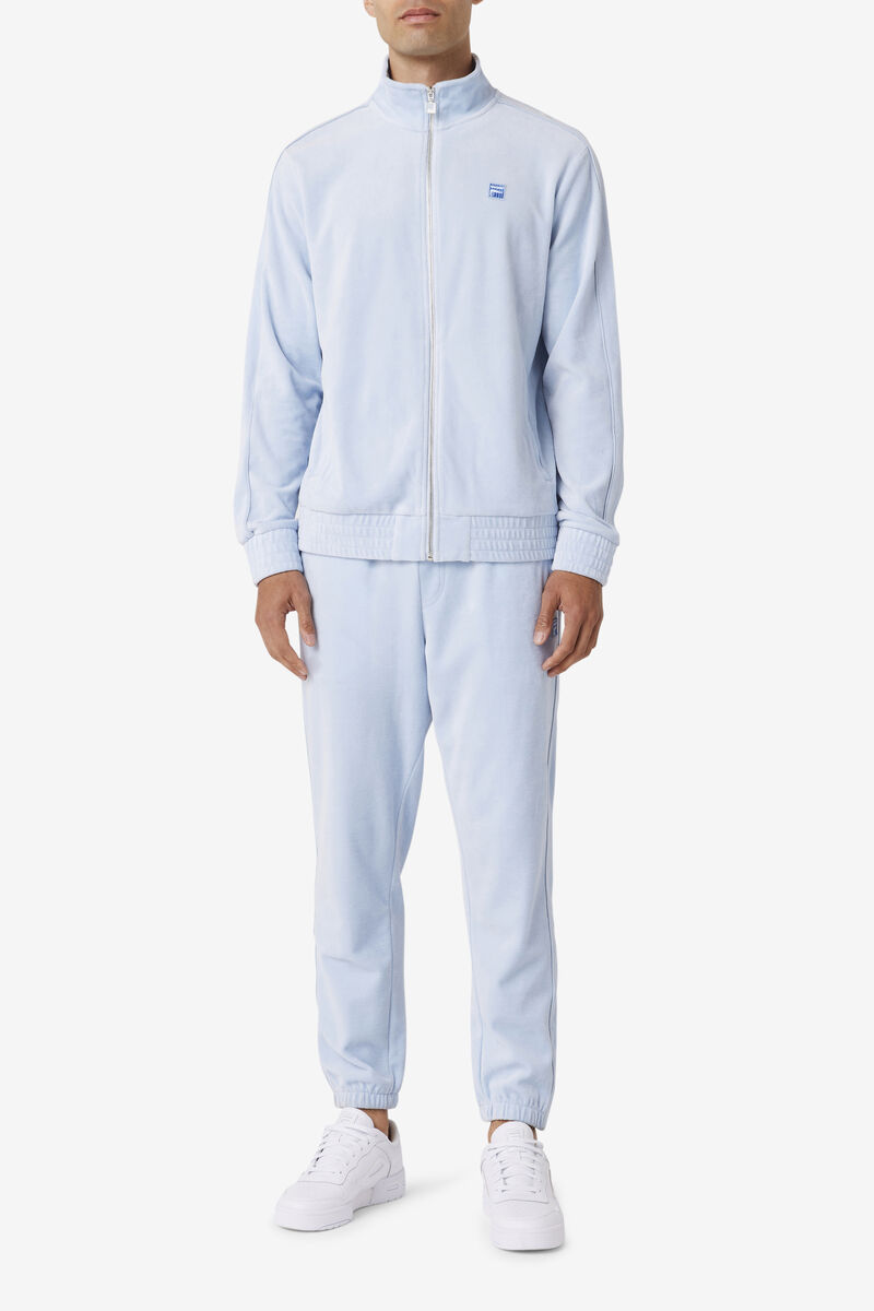 Fila Deverall Velour Jacket Träningsoverall Herr Ljusblå | ZTq9J1hZA8a