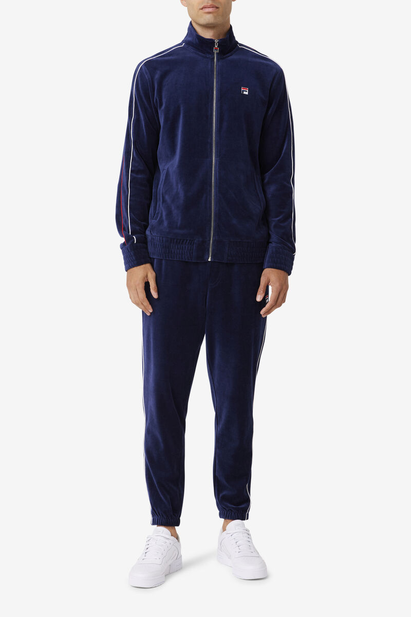 Fila Deverall Velour Pant Byxor Herr Marinblå Vita Röda | vkbLphnCPh3