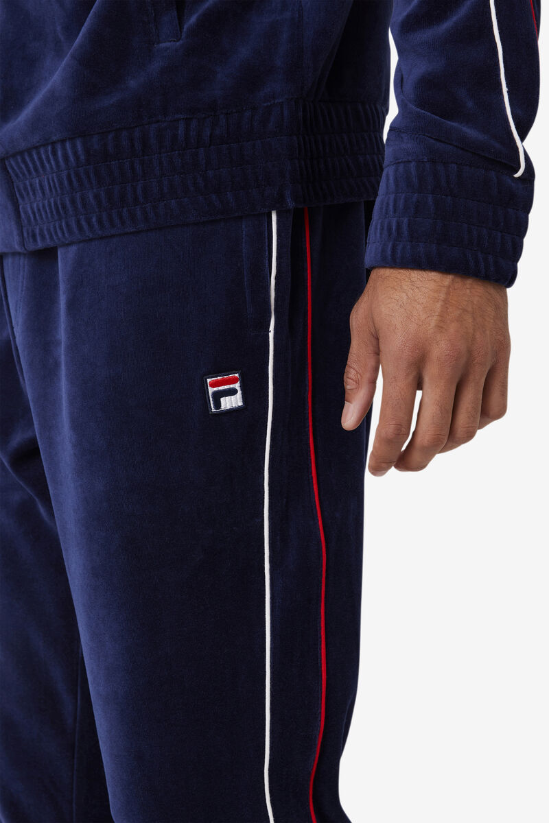 Fila Deverall Velour Pant Byxor Herr Marinblå Vita Röda | vkbLphnCPh3