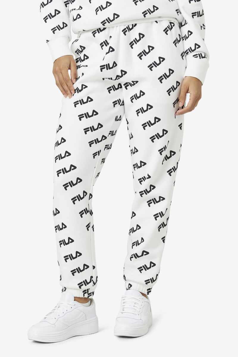 Fila Diagonal Logo Jogger Byxor Dam Vita Svarta | rmspu8pLM8j