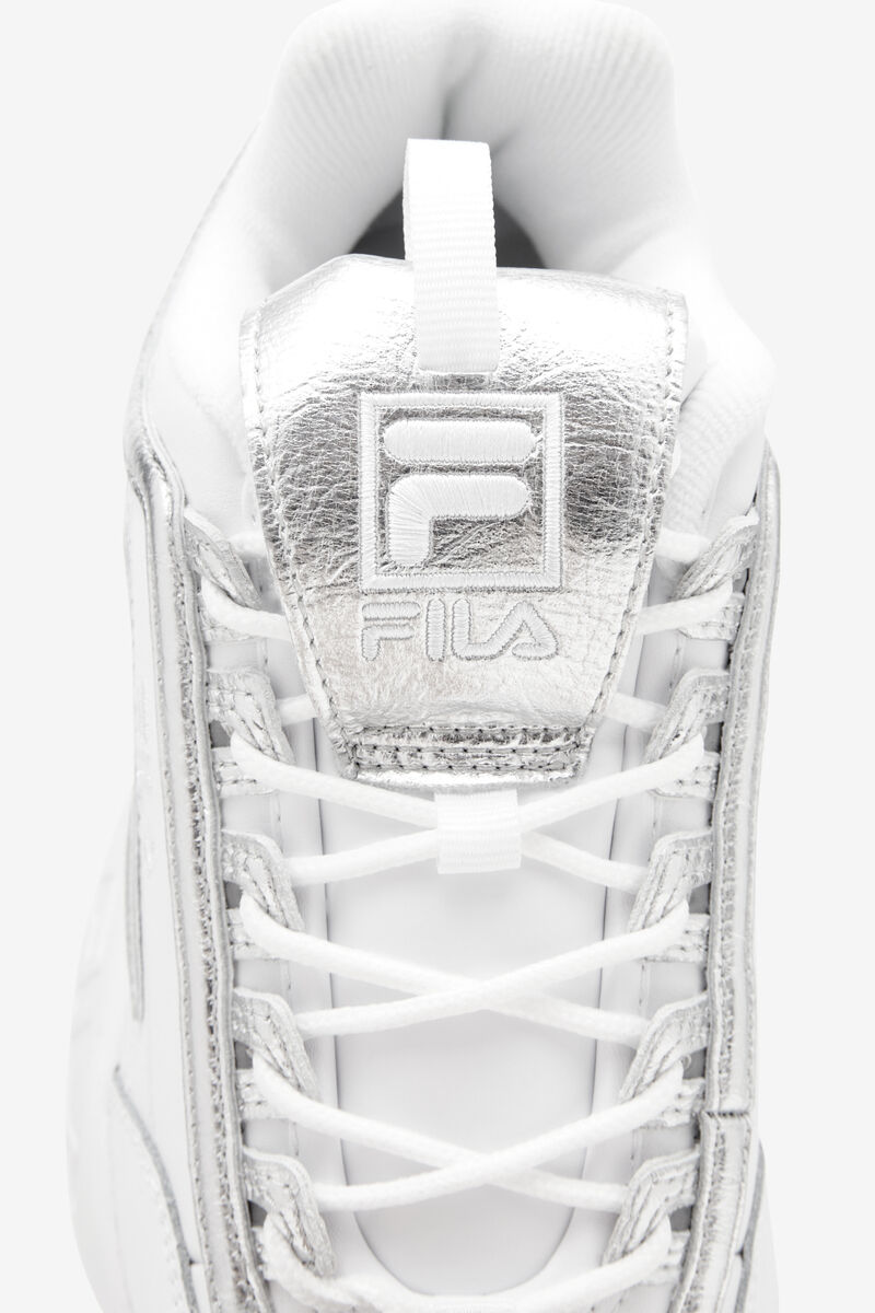 Fila Disruptor 2 Creased Metallic Platform Skor Dam Vita Vita Metal Silver | g9yk2DF93XC