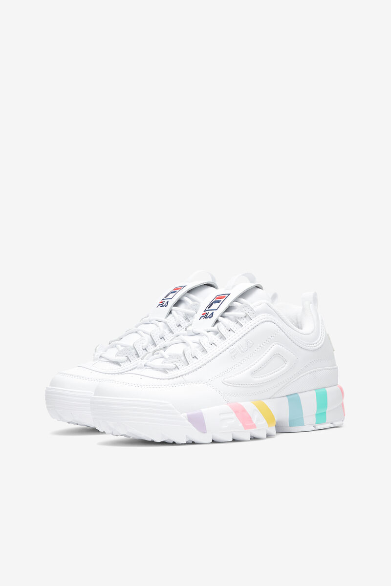 Fila Disruptor 2 Stripe Midsole Platform Skor Dam Vita Blå | YWHyxgMqc7J