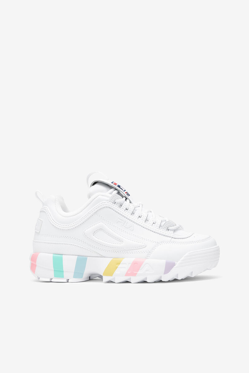Fila Disruptor 2 Stripe Midsole Platform Skor Dam Vita Blå | YWHyxgMqc7J