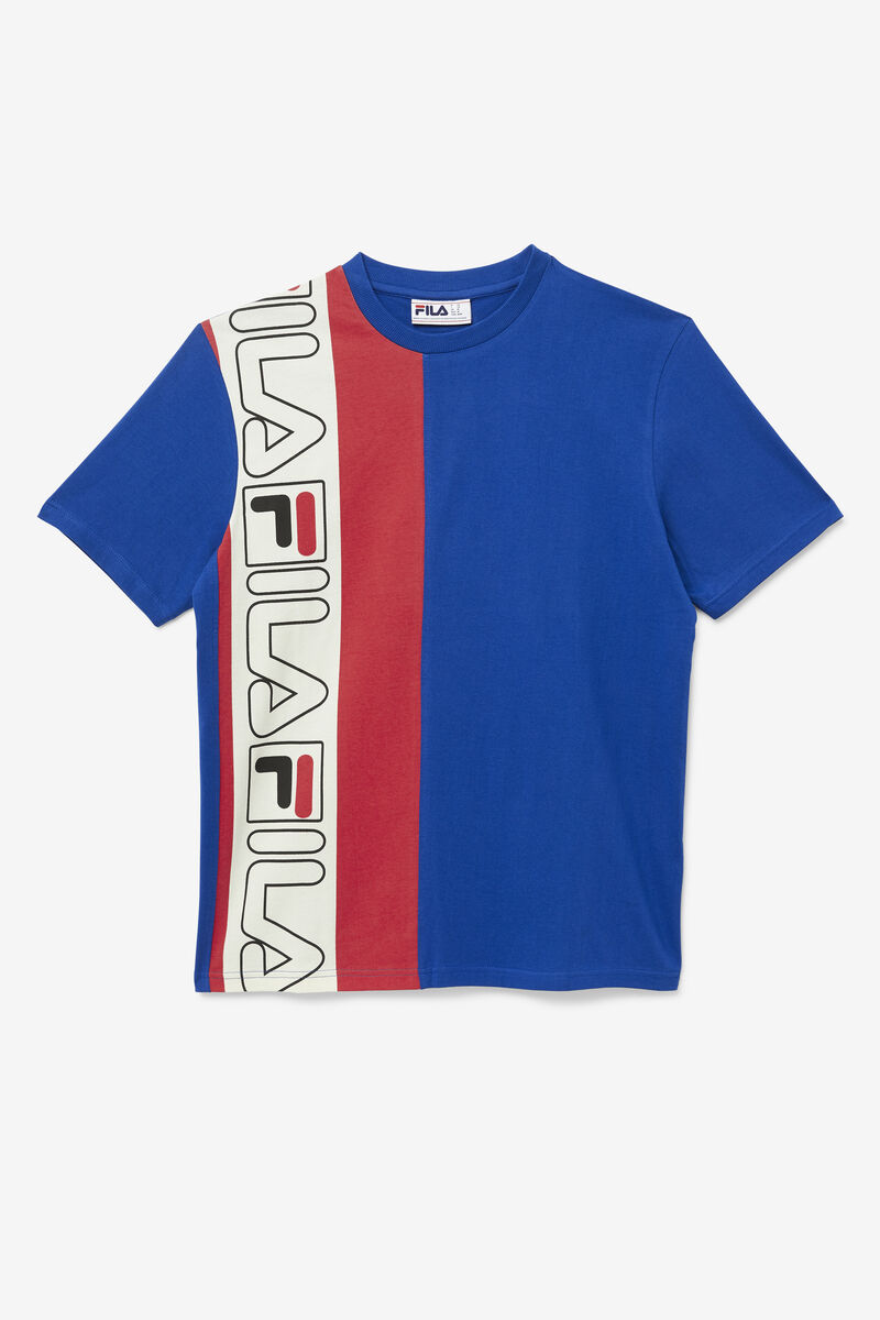 Fila Dixon T-shirt Herr Blå Röda | PIR2p1GP6Dy