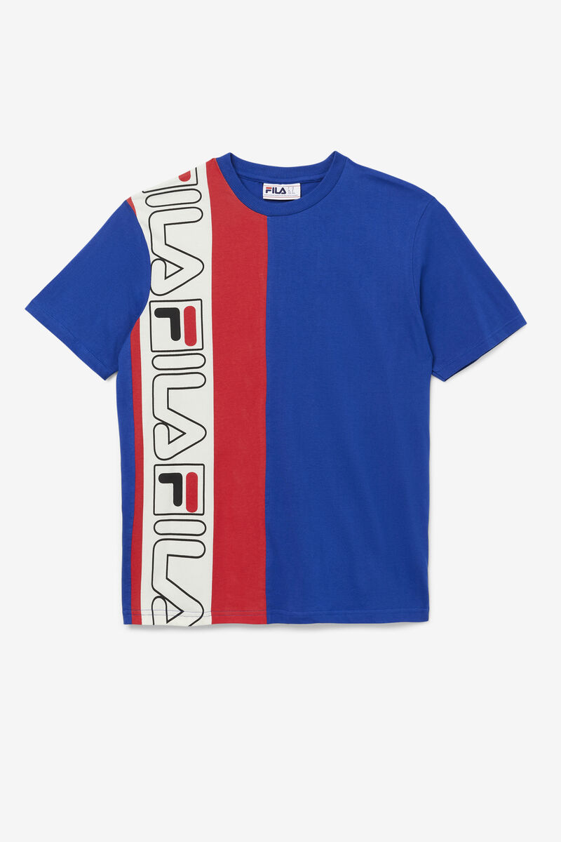 Fila Dixon T-shirt Herr Blå Röda | PIR2p1GP6Dy