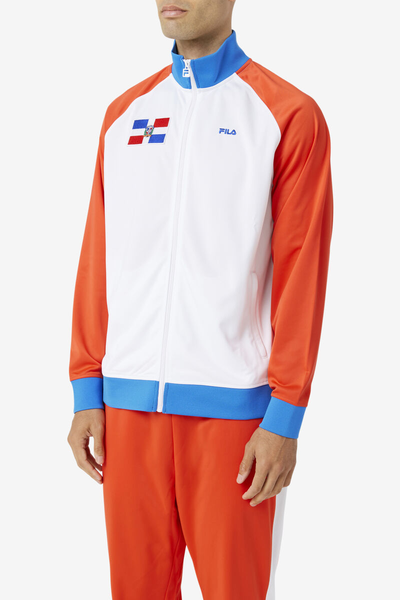 Fila Dominican Republic Track Jacket Casual Kappor Dam Röda Vita Blå | ux3RhMKeeOJ