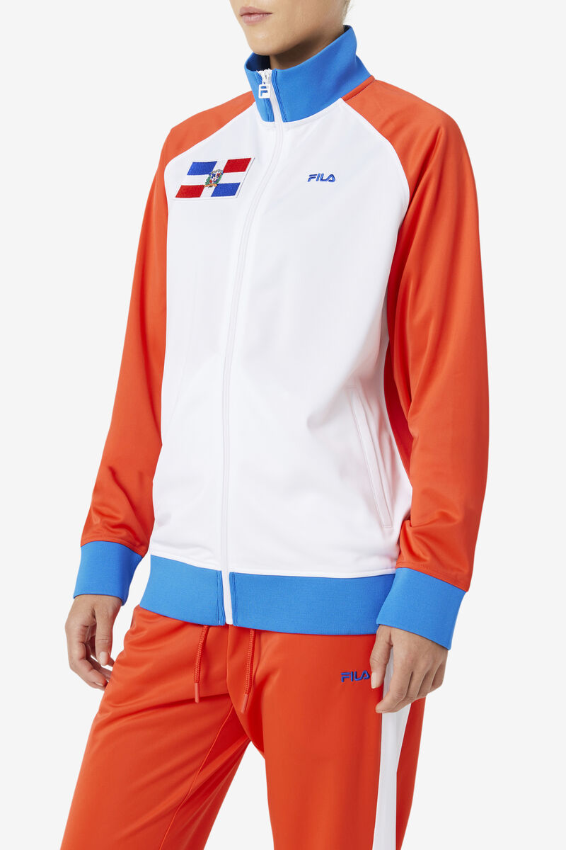 Fila Dominican Republic Track Jacket Träningsoverall Herr Röda Vita Blå | DYnMGnn2QjJ