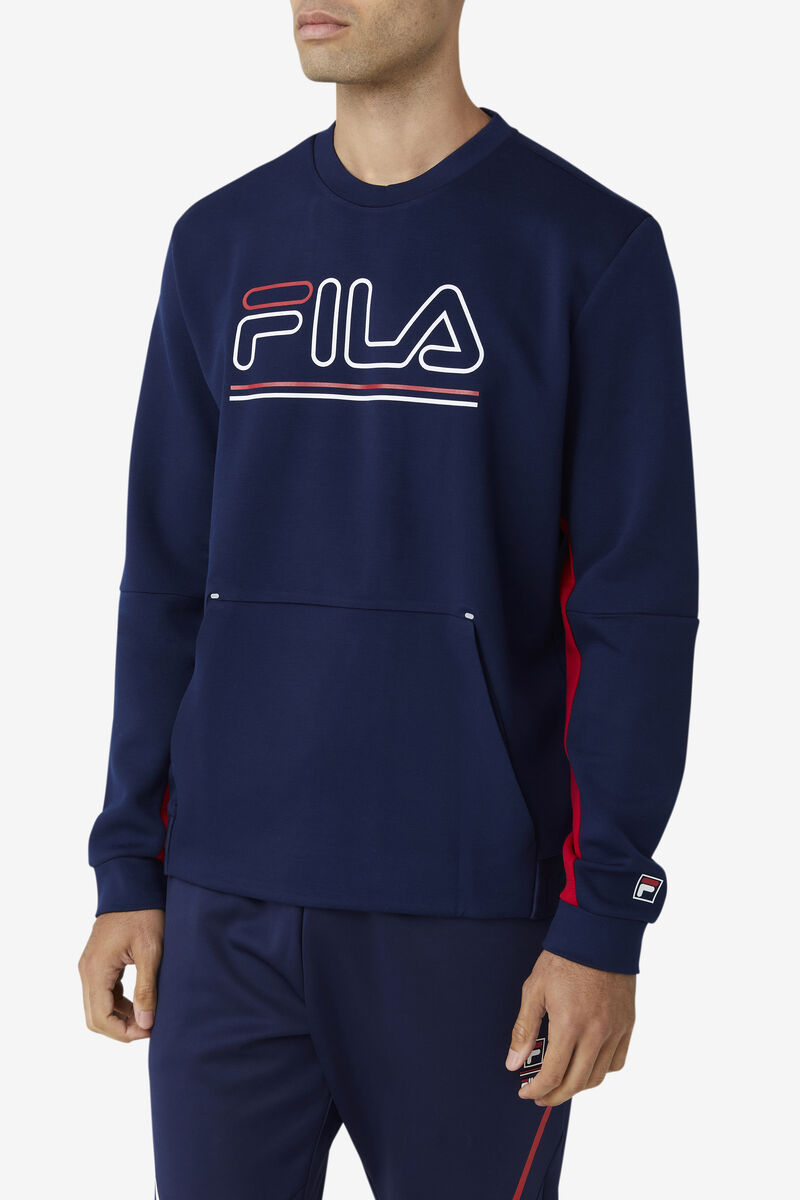 Fila Dooley Tech Crew Träningsoverall Herr Marinblå Röda Vita | TC8pbh5P2lC