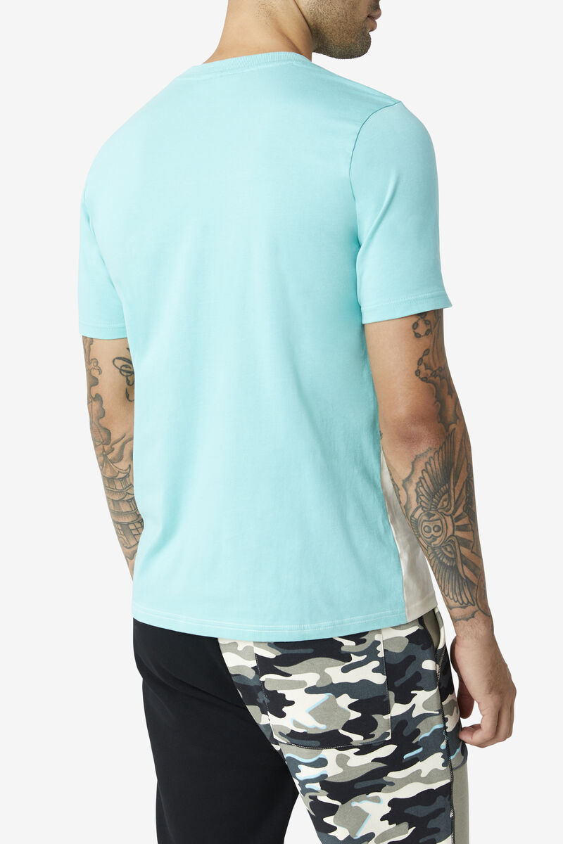 Fila Dover T-shirt Herr Blå Turkos Svarta | XYbiCz6SDKE