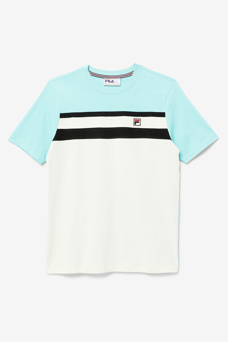 Fila Dover T-shirt Herr Blå Turkos Svarta | XYbiCz6SDKE