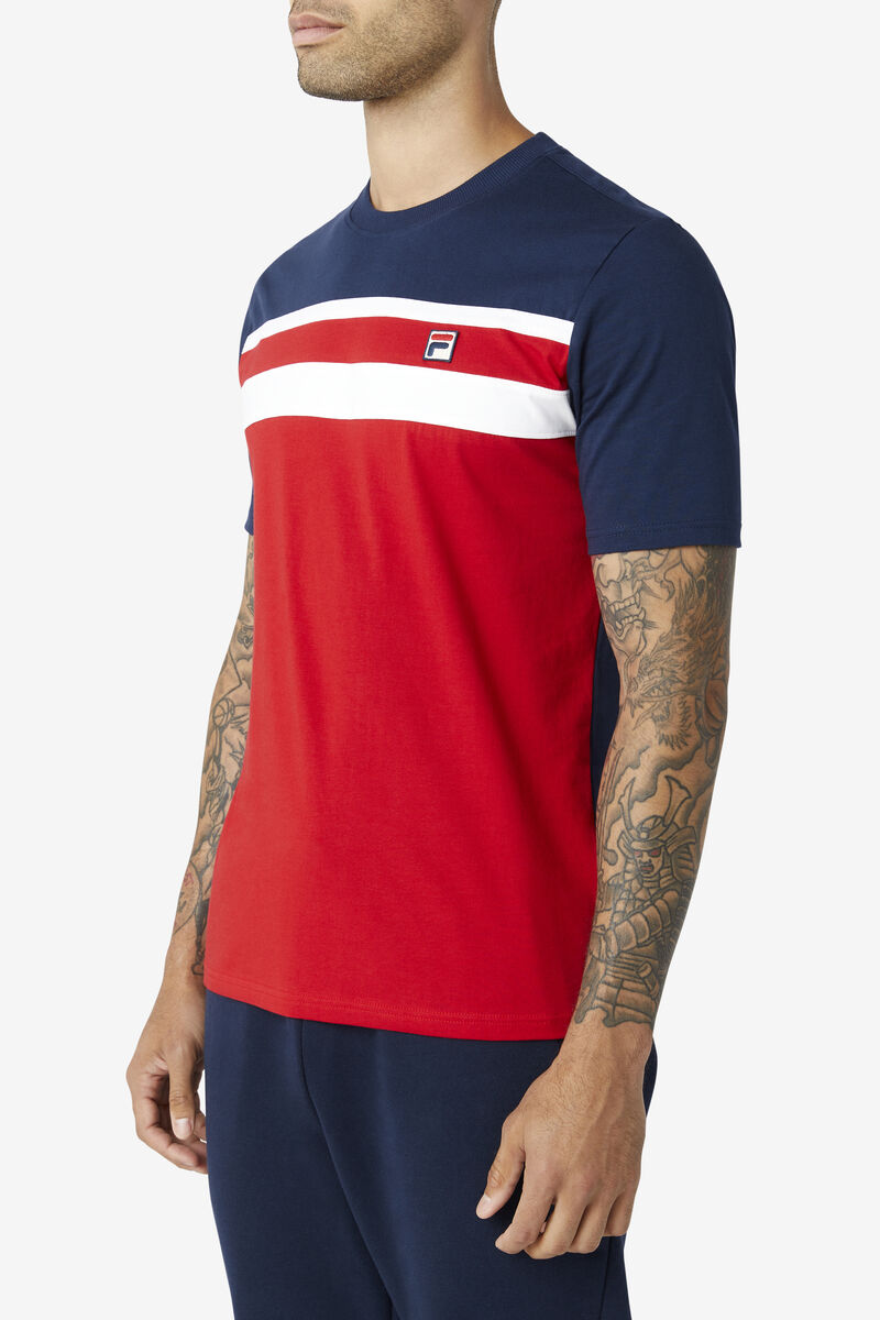 Fila Dover T-shirt Herr Röda Marinblå Vita | kZ7ywM2qWXg