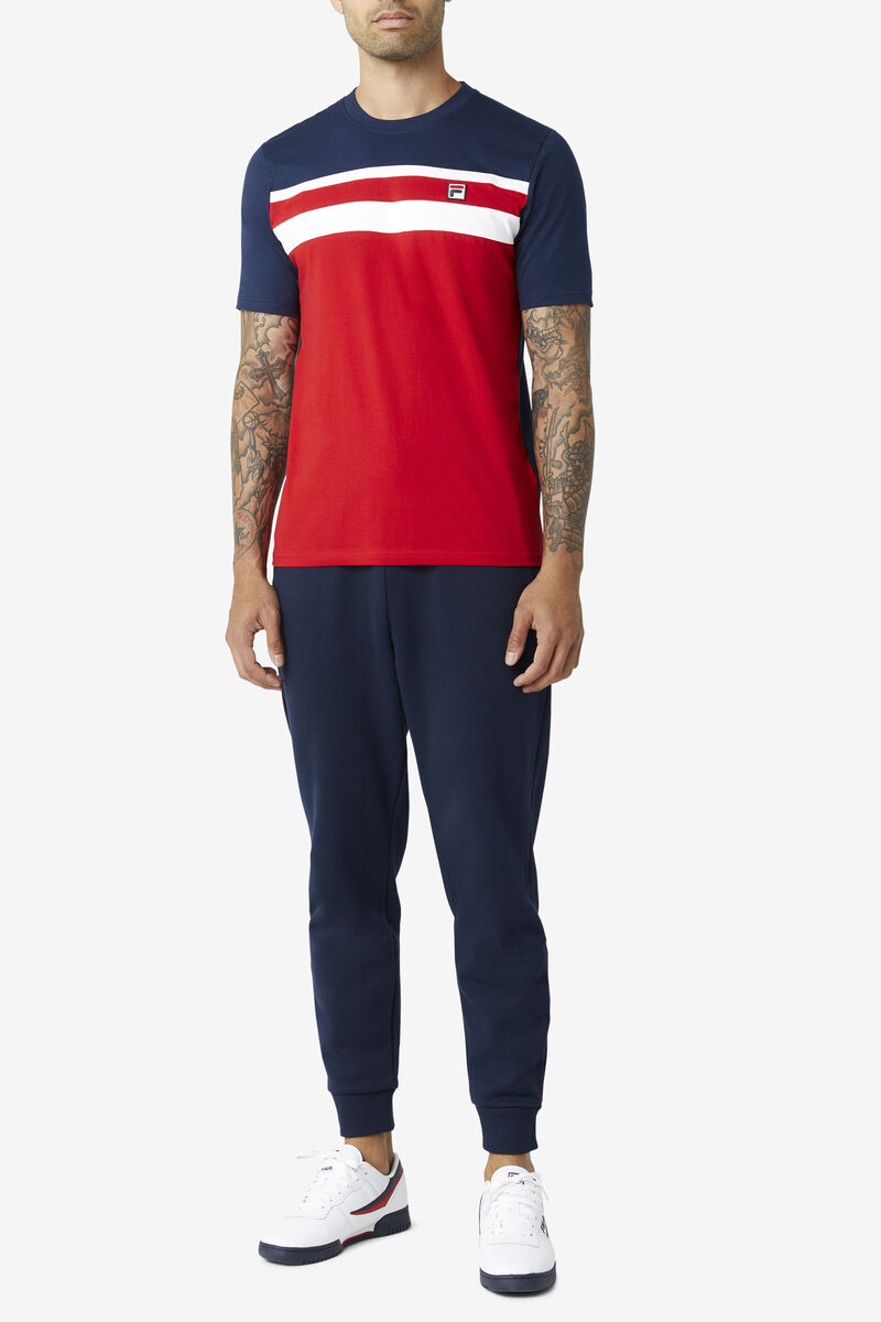 Fila Dover T-shirt Herr Röda Marinblå Vita | kZ7ywM2qWXg