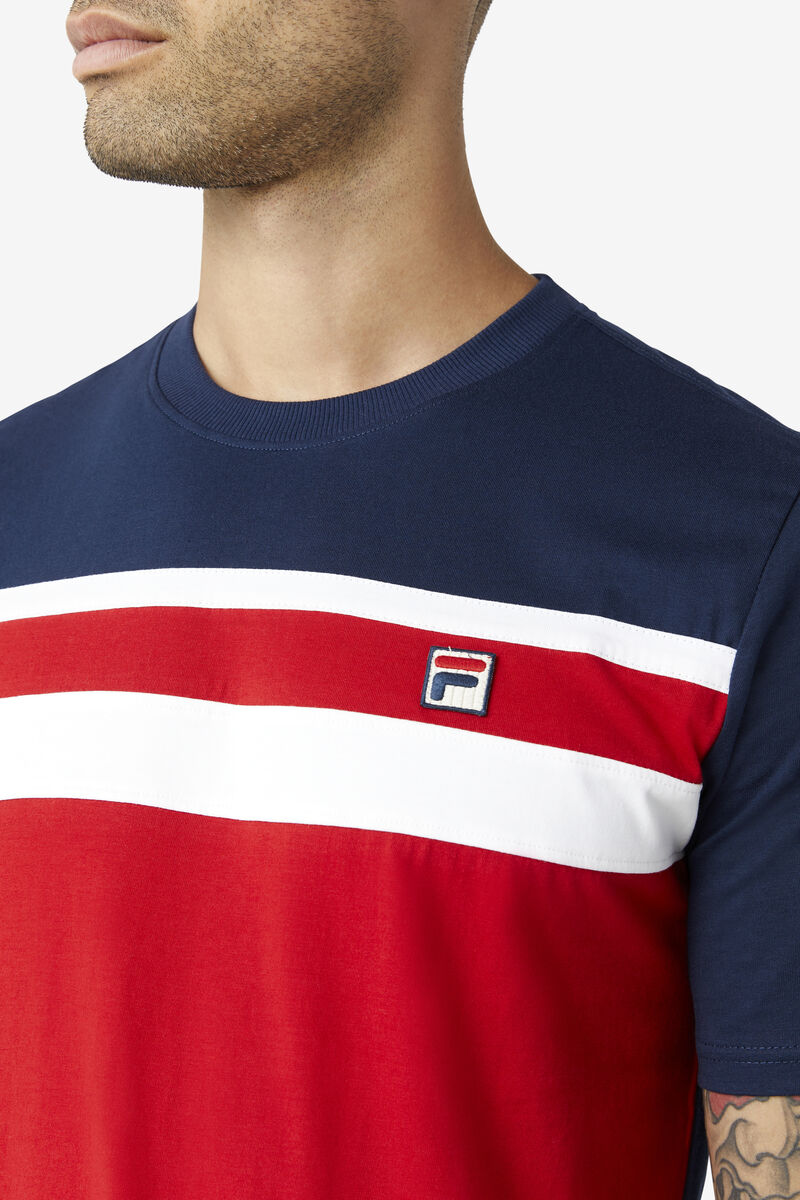 Fila Dover T-shirt Herr Röda Marinblå Vita | kZ7ywM2qWXg