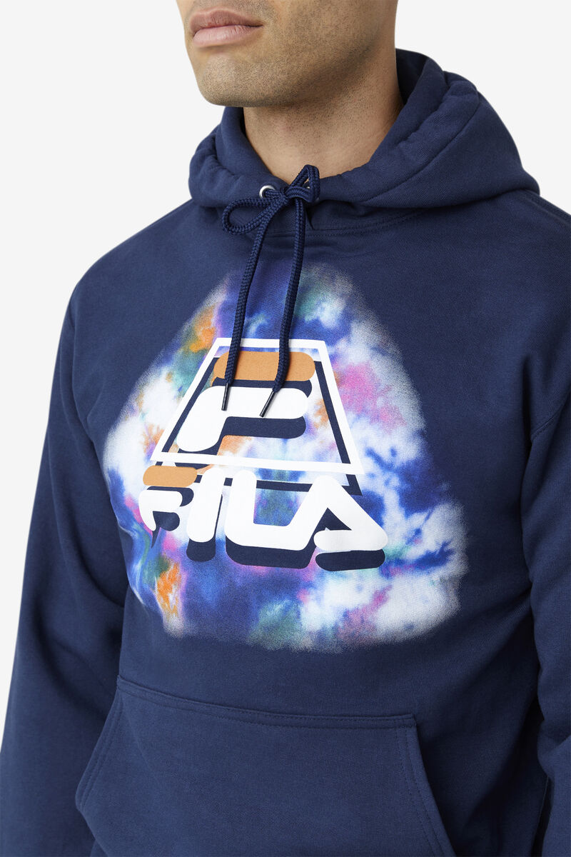 Fila Dracen Tie Dye Hoodie Hoodie Herr Blå | VBlY4HsQlS8