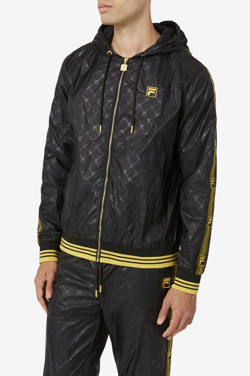 Fila Dublin Hooded Vind Jacket Jacka Herr Svarta Guld | 9Okd5P3jLMH