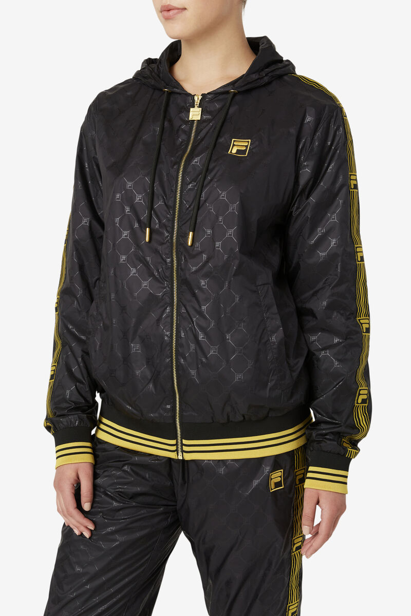 Fila Dublin Hooded Vind Jacket Jacka Herr Svarta Guld | 9Okd5P3jLMH