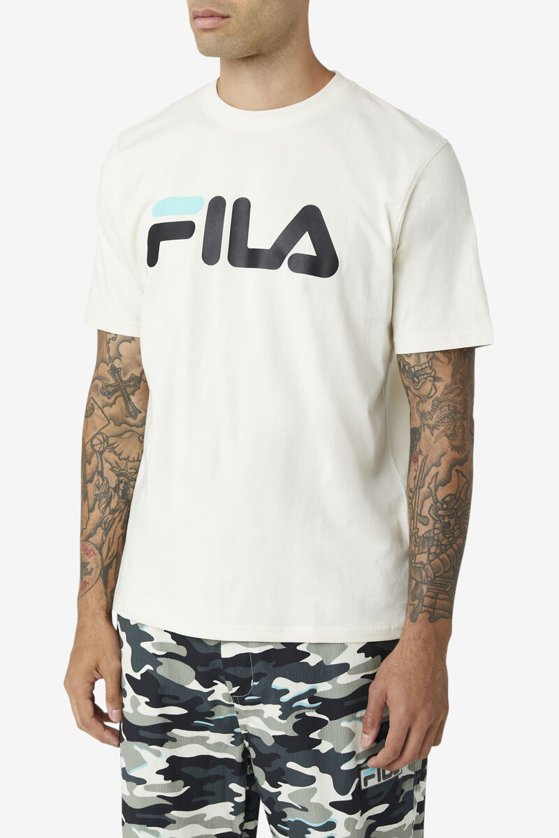Fila Eagle T-shirt Herr Svarta Blå Turkos | 35sZ2KZ3BI7