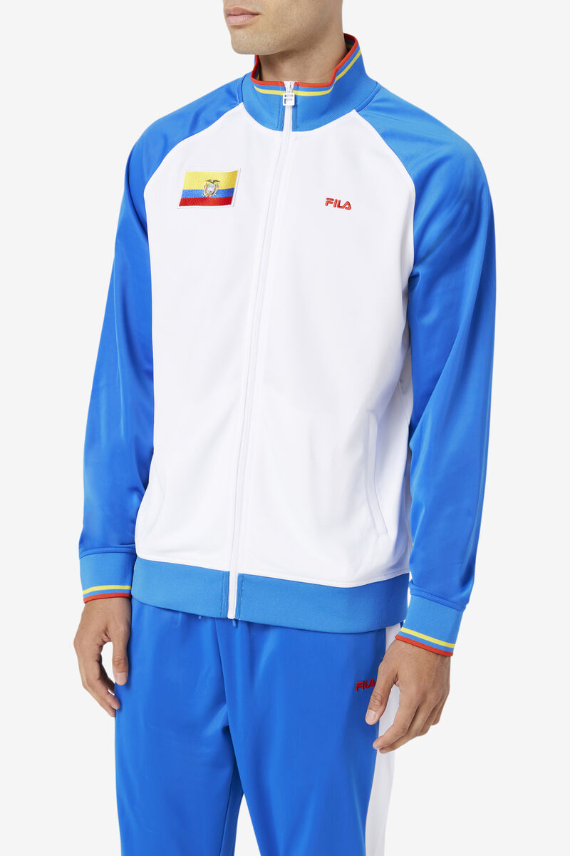 Fila Ecuador Track Jacket Träningsoverall Herr Vita Blå Röda | NYi6VPq8u1v