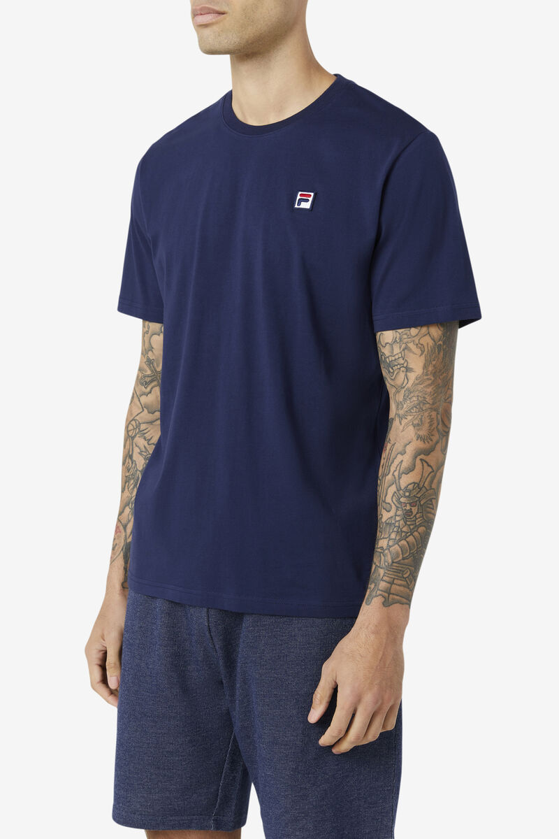 Fila Edgecumbe Kort Sleeve T-shirt Herr Marinblå Vita | GdQwC7qwMWf