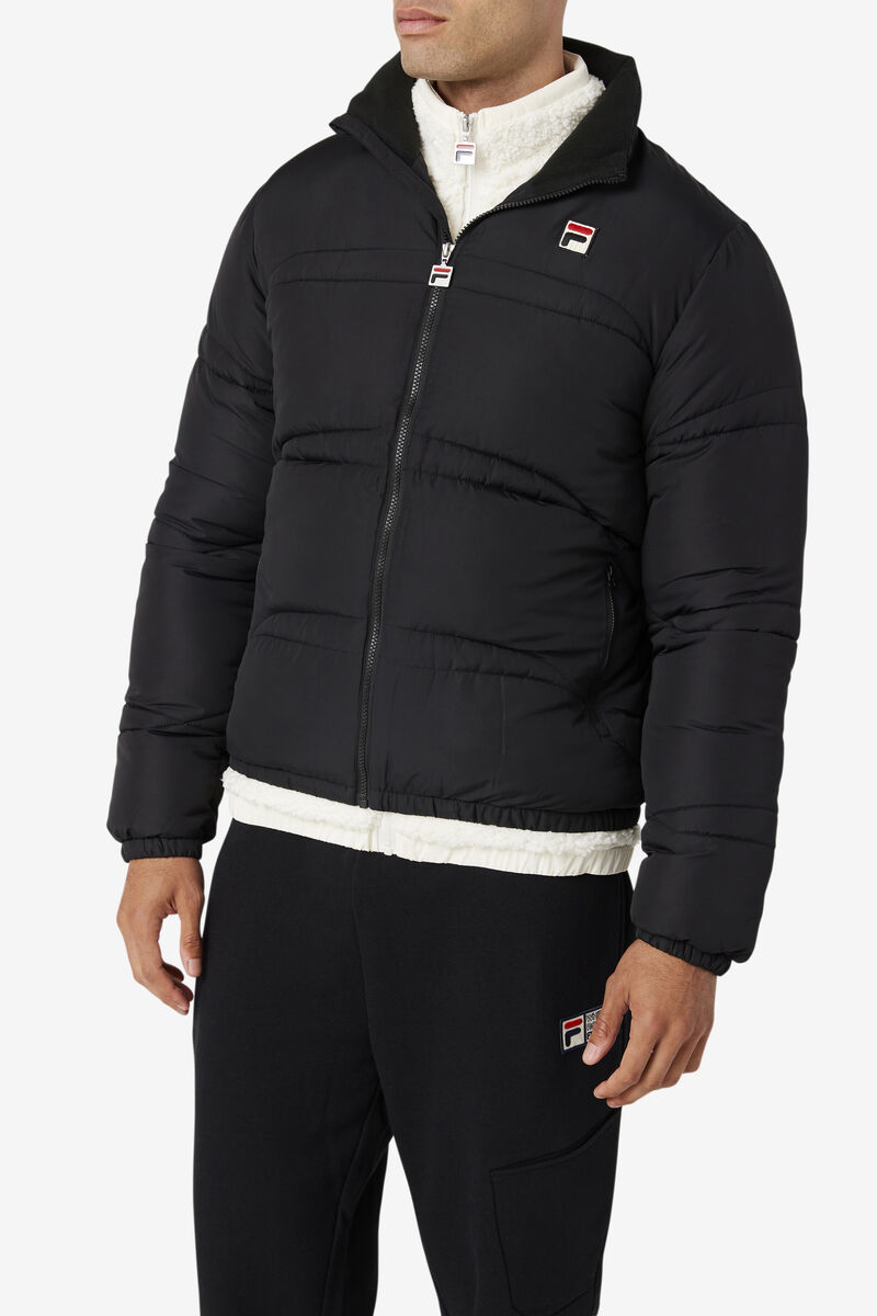 Fila Elias Puffer Jacket Casual Kappor Herr Svarta | z7pZuLPm78h