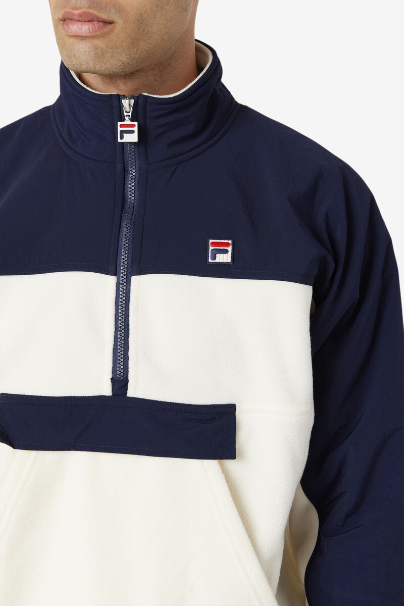 Fila Erick 1/2 Zip Pullover Casual Kappor Herr Vita Marinblå | ZZDSK6mF1fU