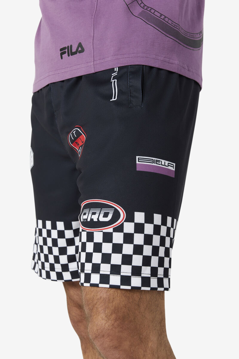 Fila Exzone Checkered Shorts Shorts Herr Svarta | 3V2WksIdmxu