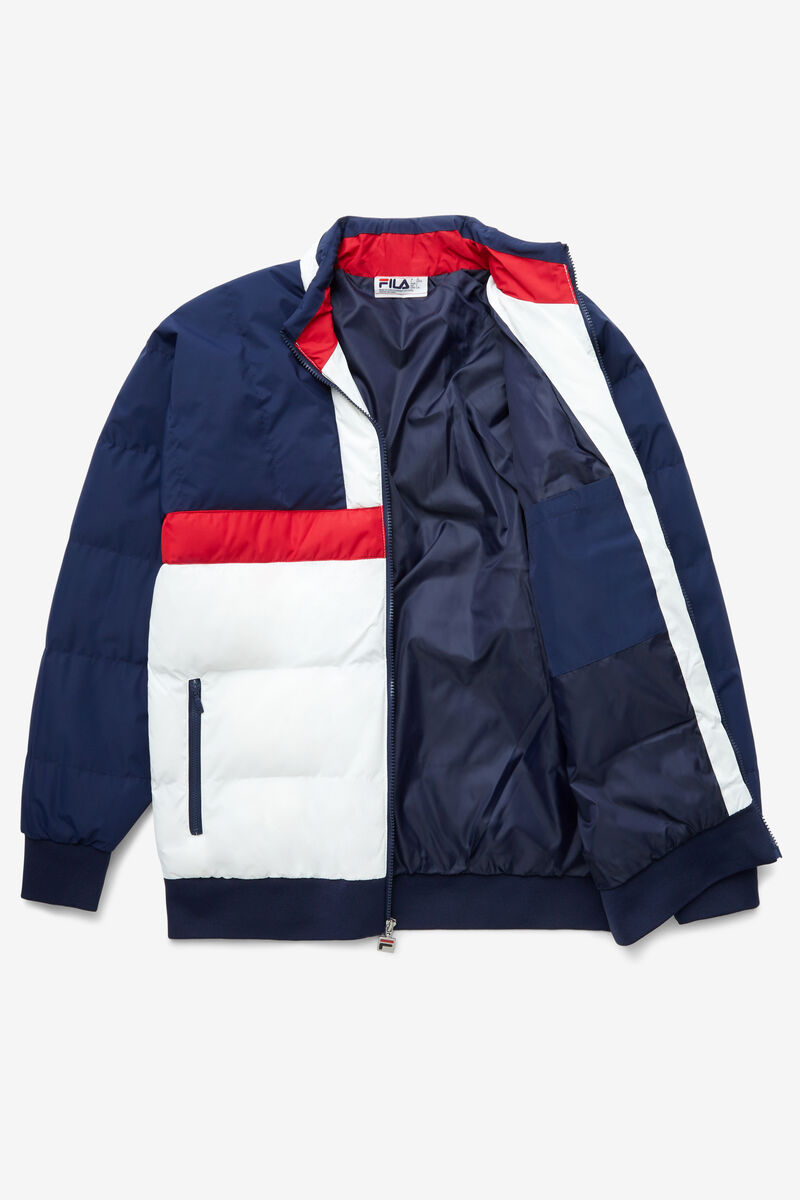 Fila Fausto Ski Jacket Jacka Herr Marinblå Röda Vita | VNQeN1puBJ4