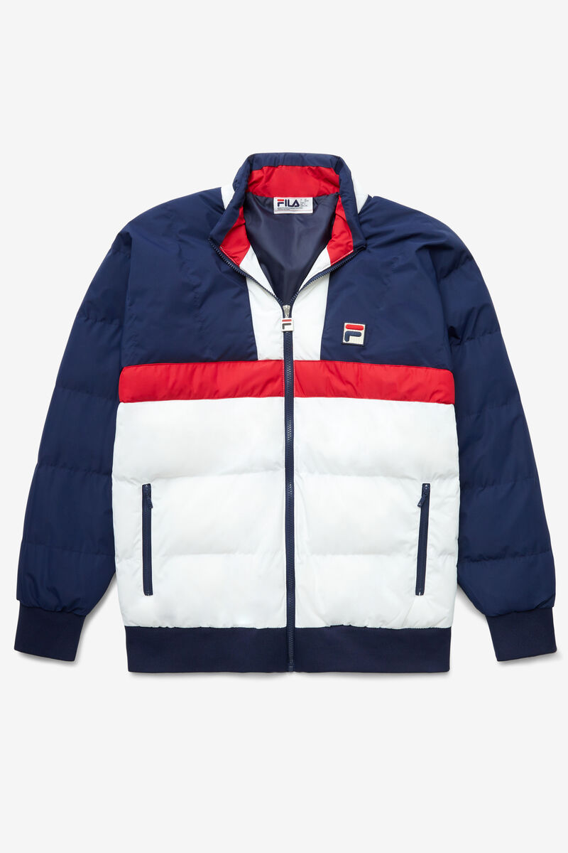 Fila Fausto Ski Jacket Jacka Herr Marinblå Röda Vita | VNQeN1puBJ4