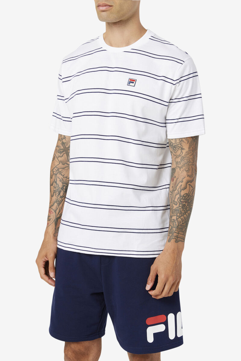 Fila Felix T-shirt Herr Vita Marinblå | ZLaBRpghTTY