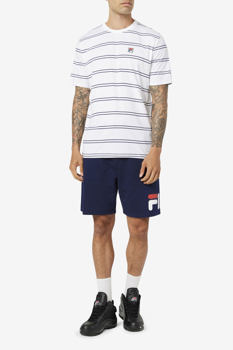 Fila Felix T-shirt Herr Vita Marinblå | ZLaBRpghTTY