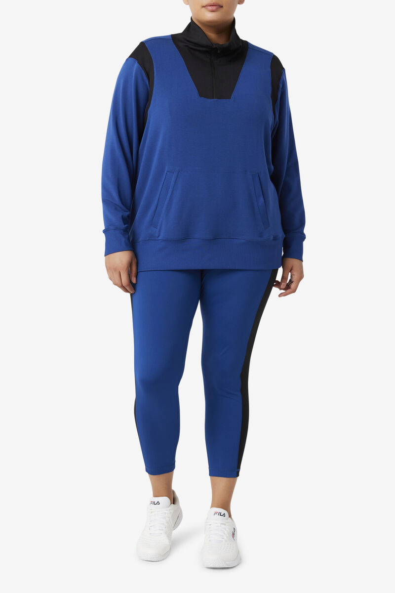 Fila Fi-lux Half Zip Tröjor Dam Marinblå Svarta | O7AYIP6GQCR