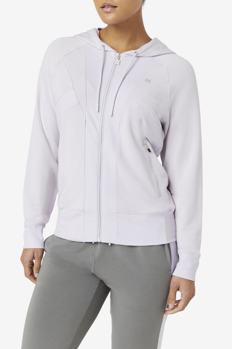 Fila Fi-lux Texture Full Zip Hoodie Jacka Dam Lavendel Blå | AbGC5TDhWZa