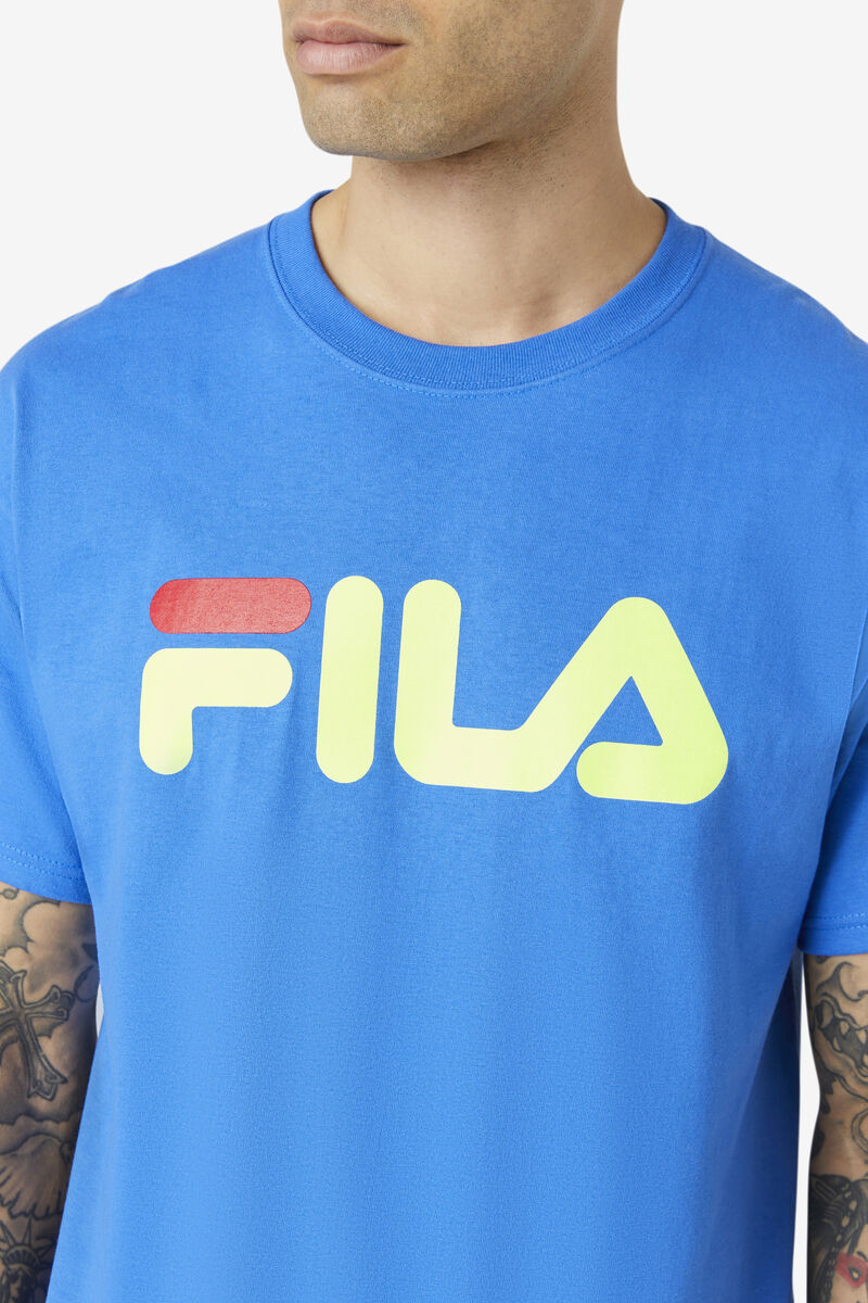 Fila Fila Logo T-shirt Herr Blå Gula Röda | kwZfgmECsnM