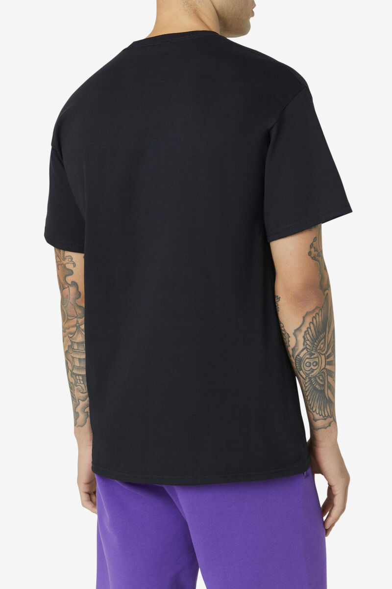 Fila Fila Logo T-shirt Herr Svarta Lila Röda | 9mFnCdgHNzC