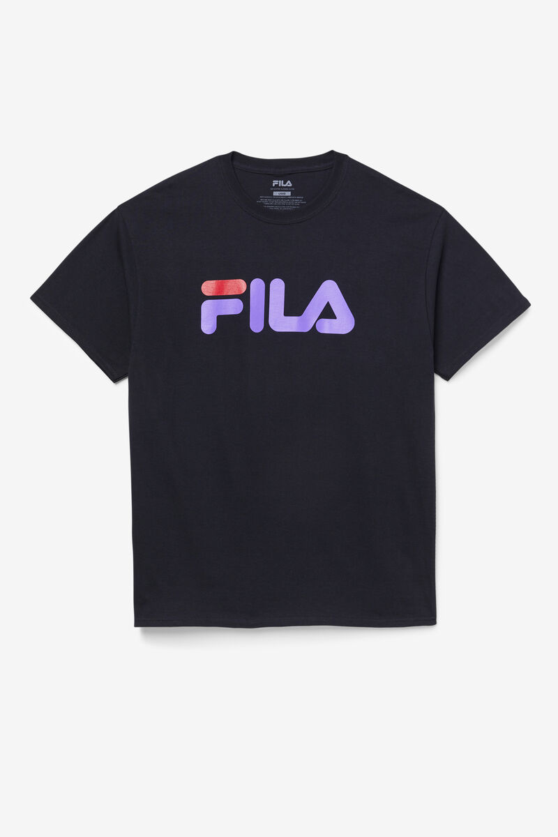 Fila Fila Logo T-shirt Herr Svarta Lila Röda | 9mFnCdgHNzC