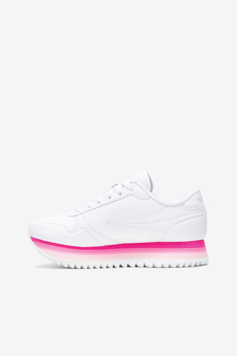 Fila Fila Orbit Stripe Sneakers Dam Vita Rosa Rosa | xpLImKFAnzP