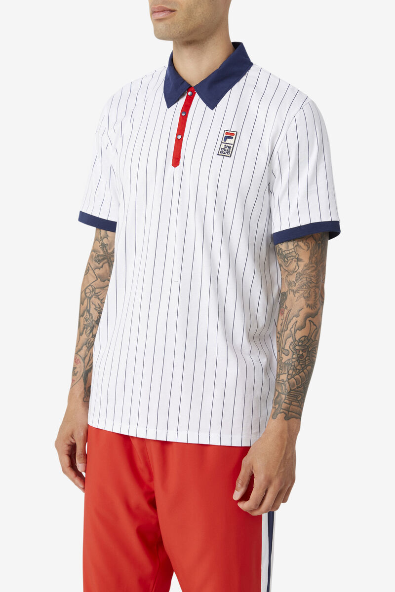 Fila Fila X The Museum Bb1 Polo Polo Shirt Dam Vita Marinblå Röda | duaMAQc4v9l