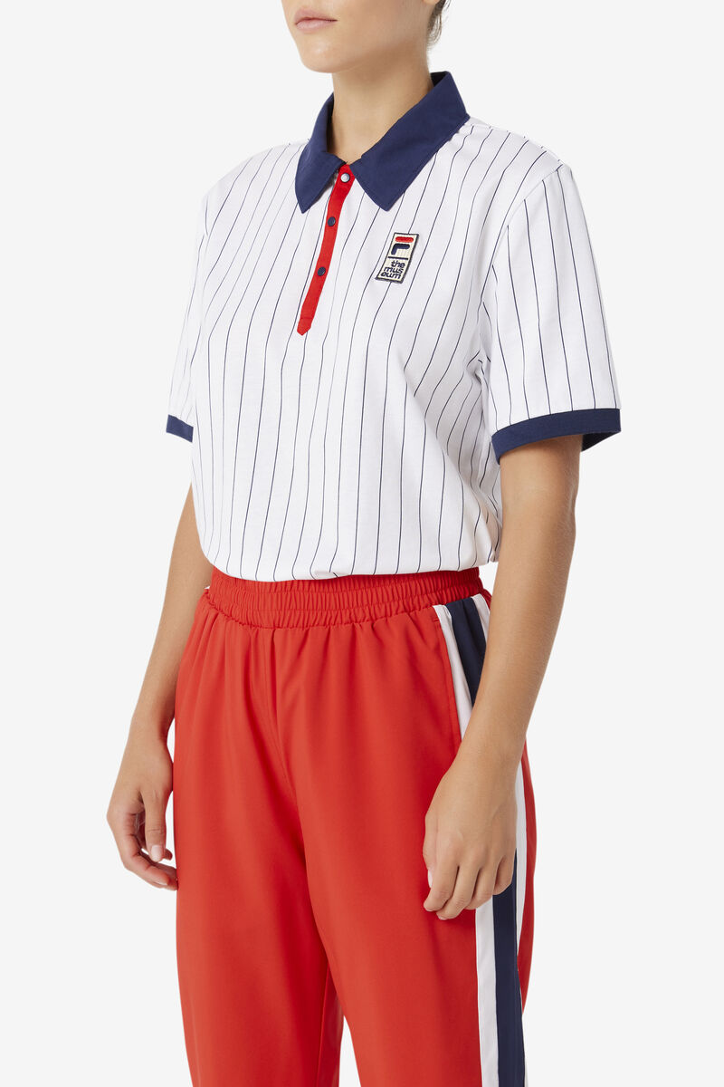 Fila Fila X The Museum Bb1 Polo Polo Shirt Dam Vita Marinblå Röda | duaMAQc4v9l