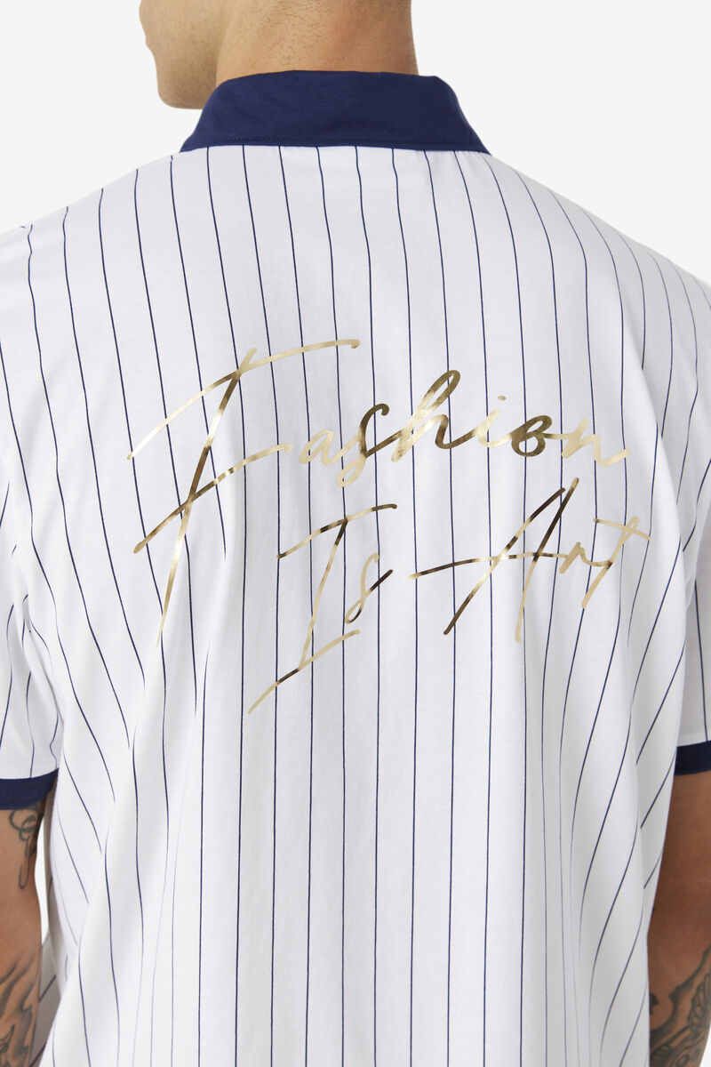 Fila Fila X The Museum Bb1 Polo Polo Shirt Herr Vita Marinblå Röda | g3WuM2FsPRB