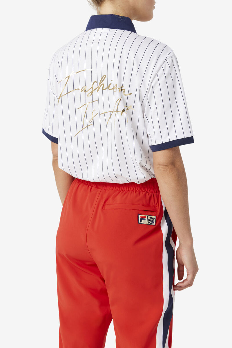 Fila Fila X The Museum Bb1 Polo Polo Shirt Herr Vita Marinblå Röda | g3WuM2FsPRB