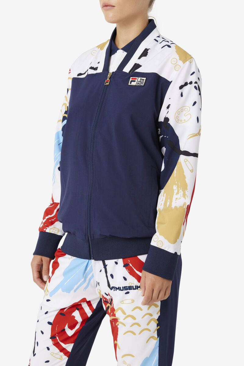 Fila Fila X The Museum Printed Track Jacket Träningsoverall Herr Marinblå Vita Röda | nrtzlmACm3u