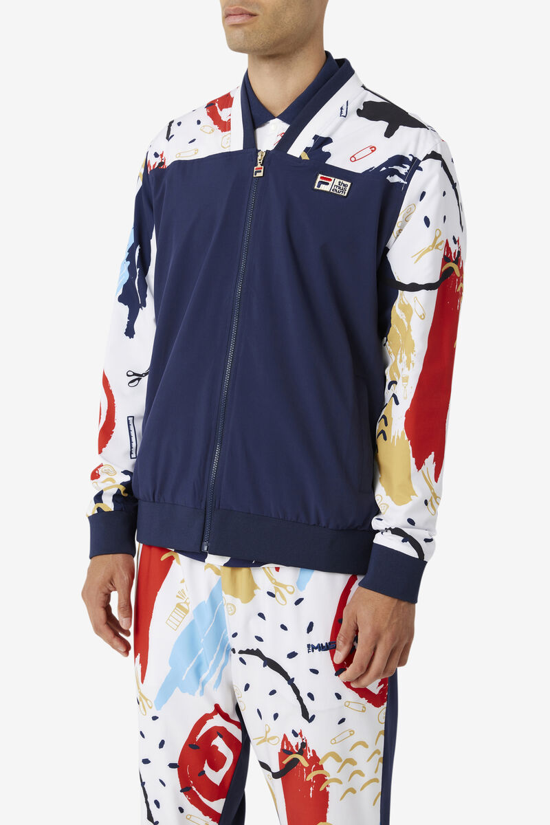 Fila Fila X The Museum Printed Track Jacket Jacka Herr Marinblå Vita Röda | qFV1Ibnw37e