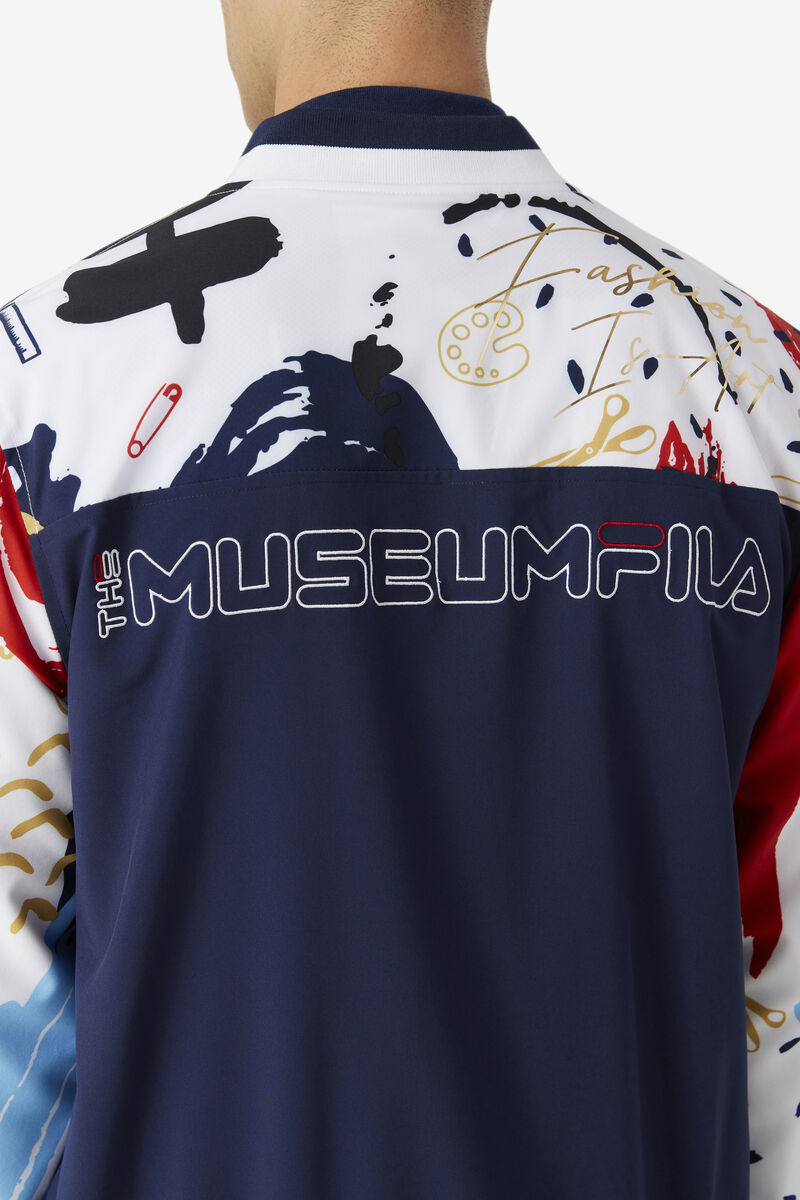 Fila Fila X The Museum Printed Track Jacket Jacka Herr Marinblå Vita Röda | qFV1Ibnw37e