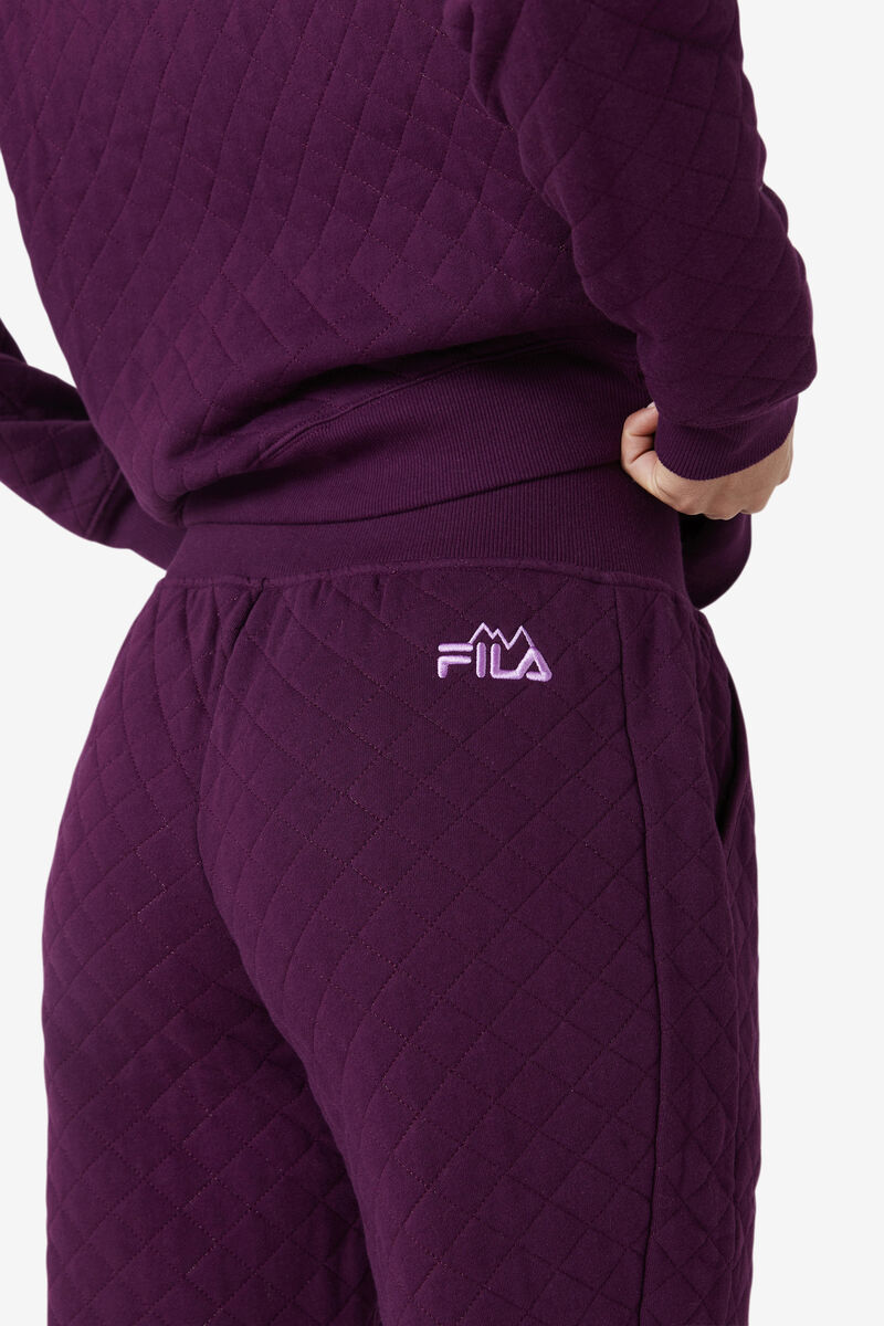Fila Finley High Rise Quilted Jogger Byxor Dam Rosa Röda | w8yW9DiTFdL