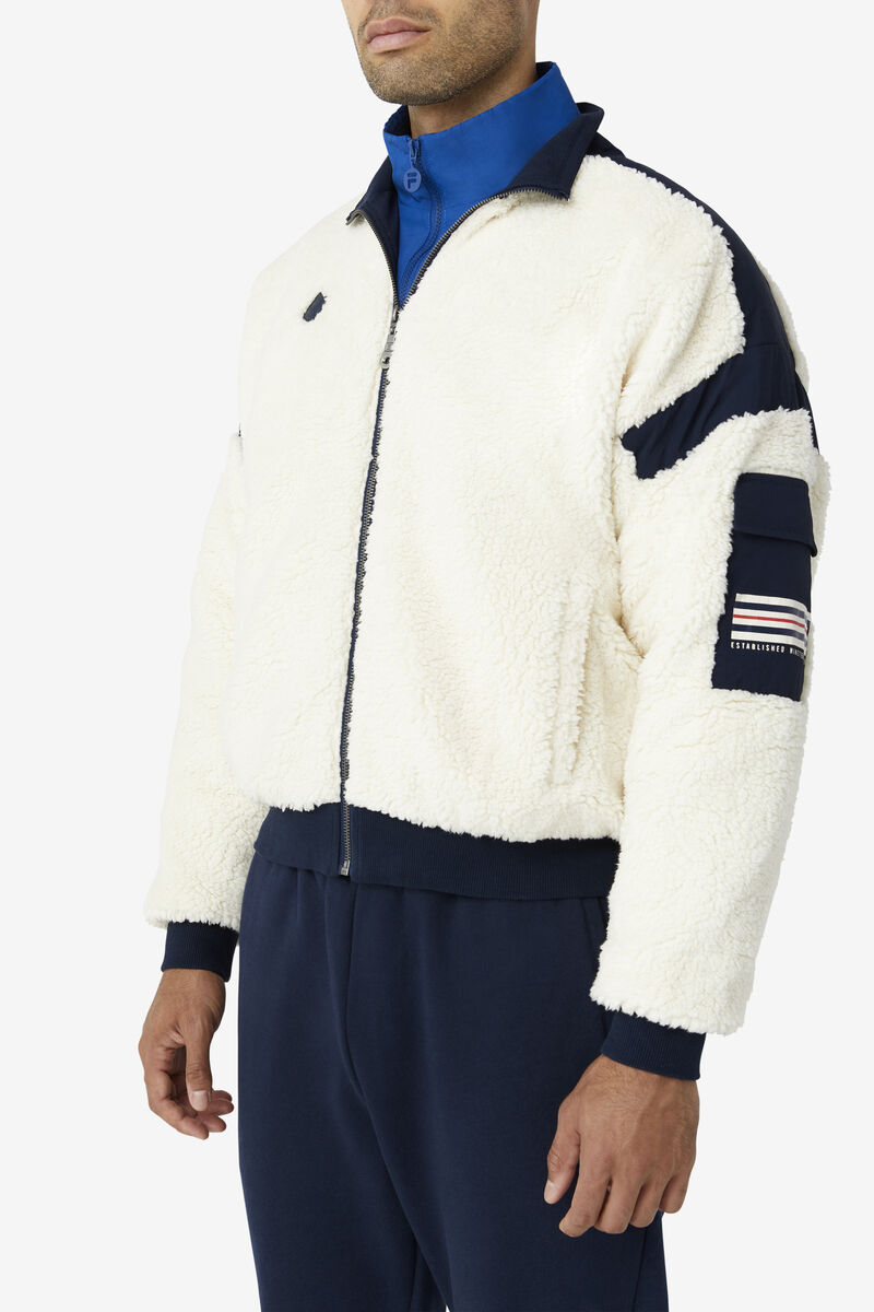 Fila Finsbury Sherpa Jacket Jacka Herr Marinblå Röda | GxJNrG8IHrt
