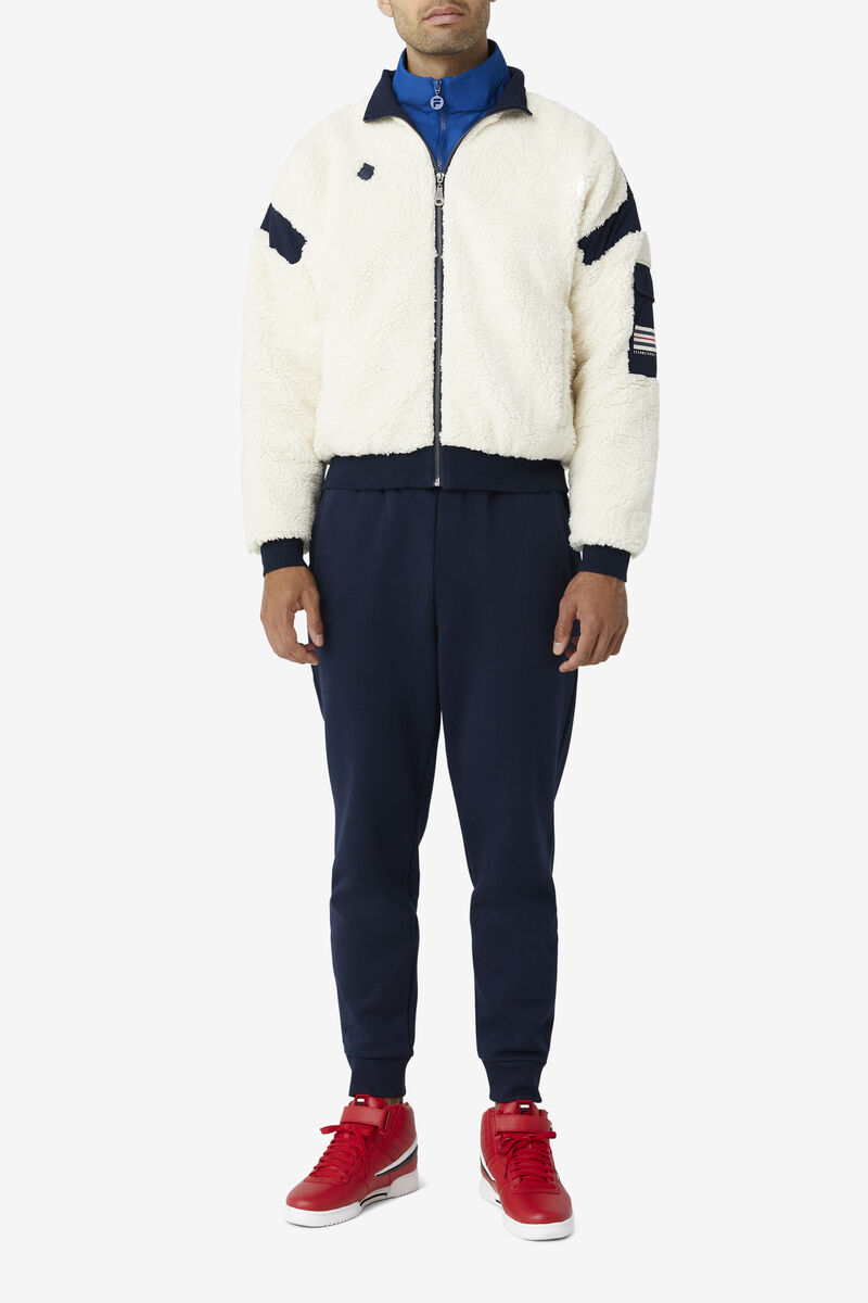 Fila Finsbury Sherpa Jacket Jacka Herr Marinblå Röda | GxJNrG8IHrt