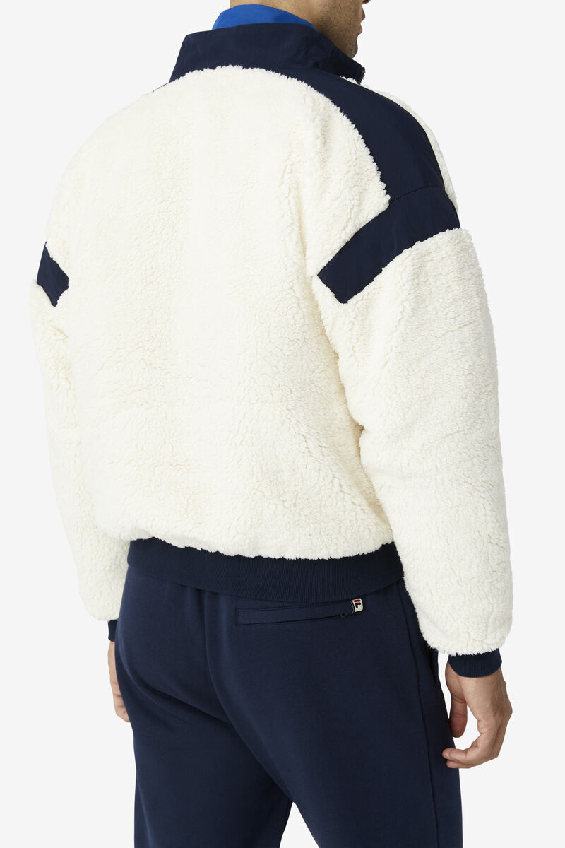 Fila Finsbury Sherpa Jacket Jacka Herr Marinblå Röda | GxJNrG8IHrt