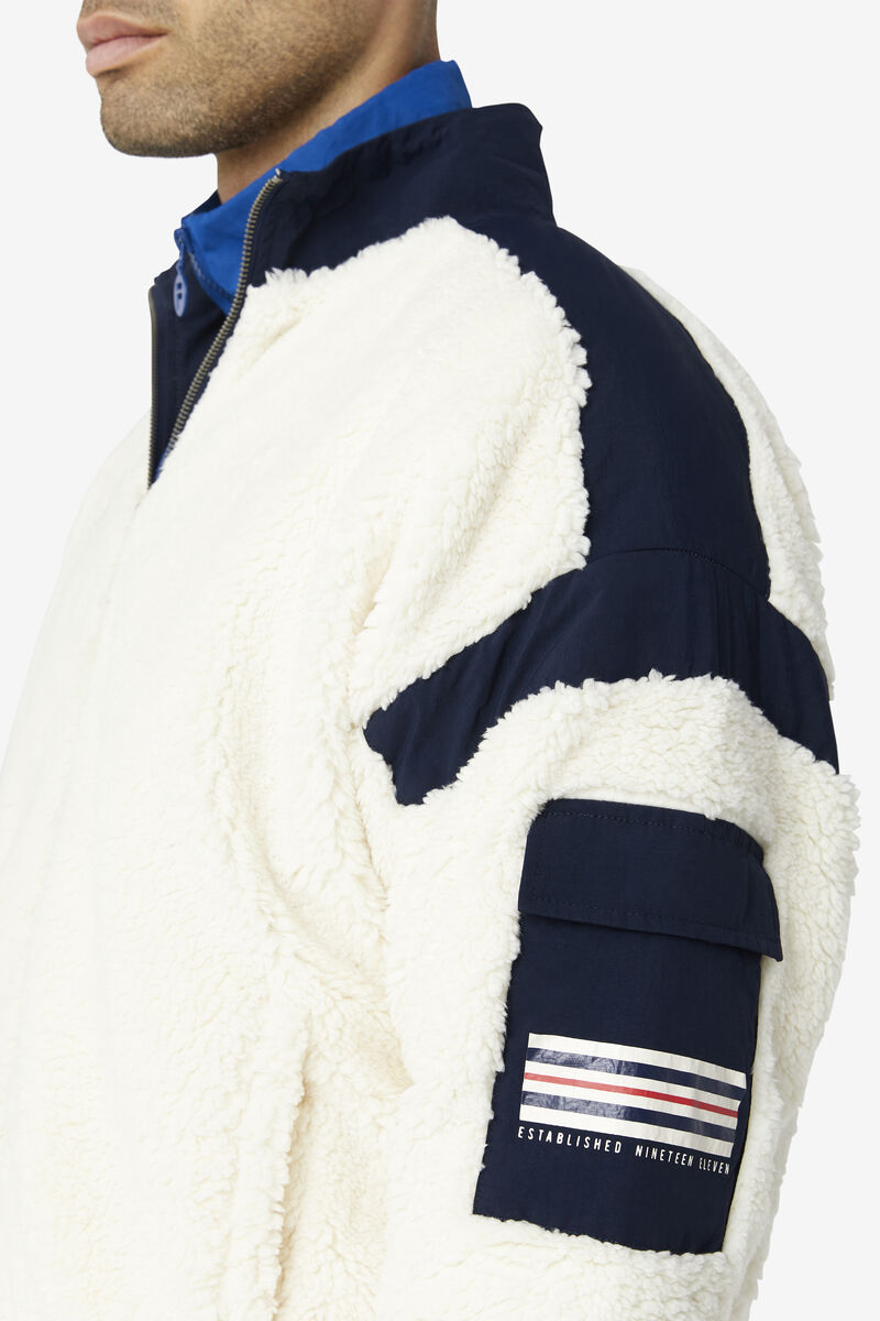 Fila Finsbury Sherpa Jacket Jacka Herr Marinblå Röda | GxJNrG8IHrt