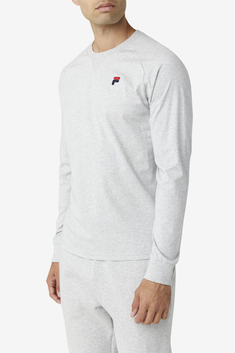 Fila Flynn Long Sleeve Shirt Herr Ljusgrå | 9OJlXkW4F6K
