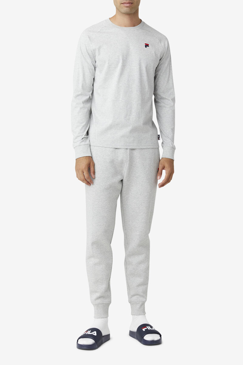 Fila Flynn Long Sleeve Shirt Herr Ljusgrå | 9OJlXkW4F6K